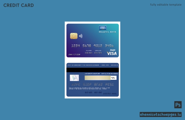 Beispielvorschau der Visa-Karte der Cyprus Hellenic Bank